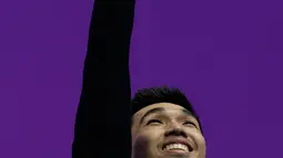 Harris Horatius berhasil menambah pundi medali emas buat Tim Indonesia di Asian Games 2023 Hangzhou. (AP Photo/Ng Han Guan)
