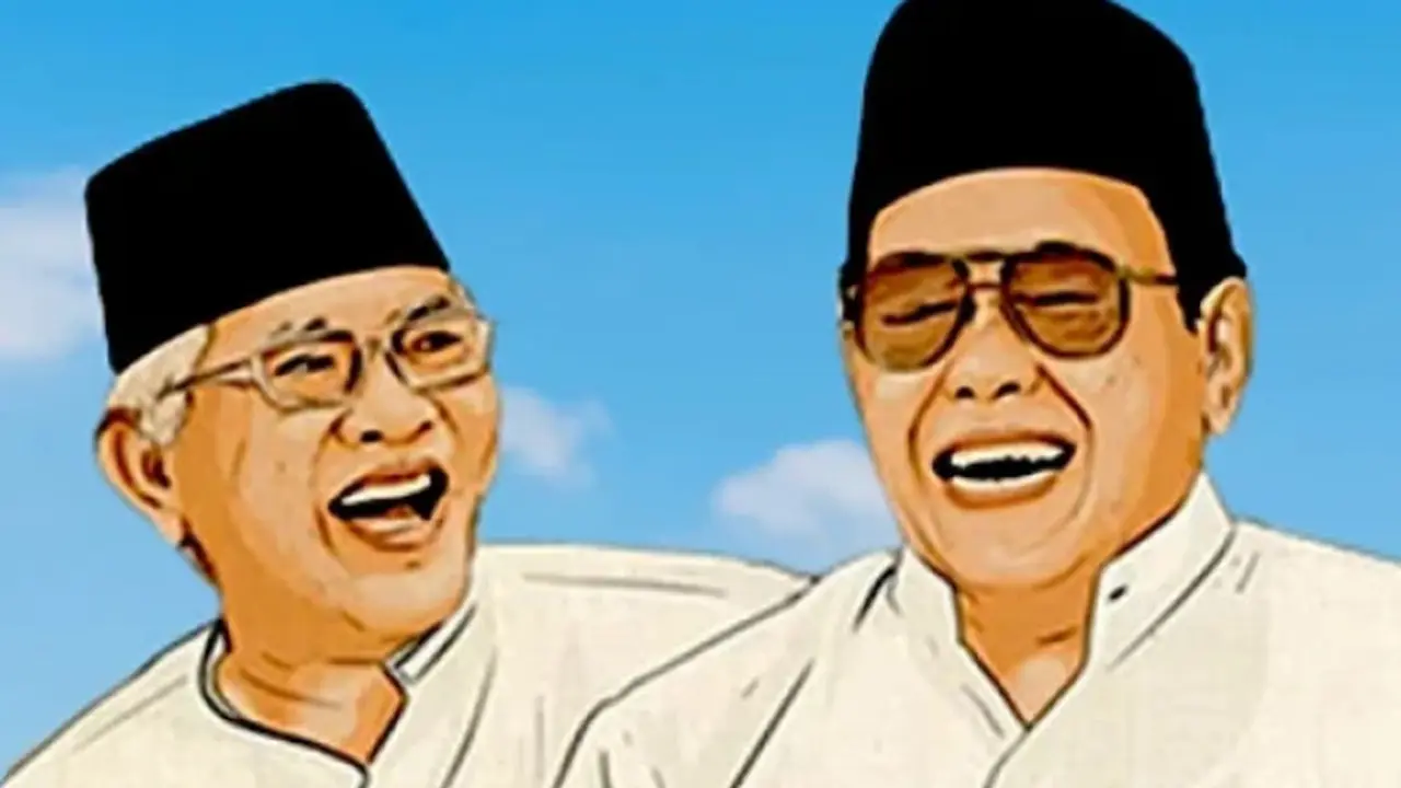 Gus Mus dan Gus Dur (Foto: NU Online)