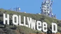 Jendela Dunia: Tulisan 'Hollywood' di LA Berubah Jadi 'Hollyweed'