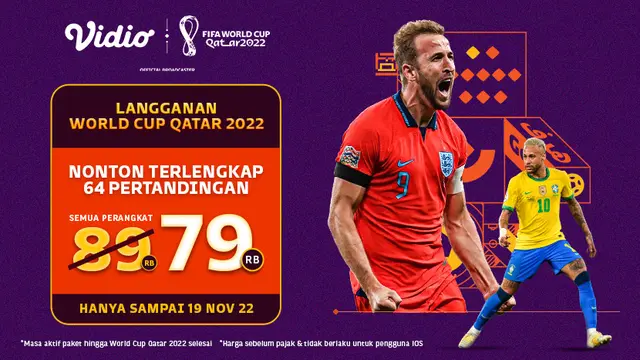 Nonton Piala Dunia 2022 di Vidio, Langanan Paketnya Jadi Lebih Murah Sekarang