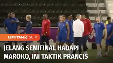 Prancis menggelar latihan terakhir jelang laga semifinal. Mbappe Cs berlatih ringan sebelum menghadapi tim kuda hitam Maroko.