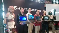 Peluncuran seri terbaru laptop gaming Gigabyte di Central Park, Jakarta, Kamis (1/12/2016). (Liputan6.com/Corry Anestia)