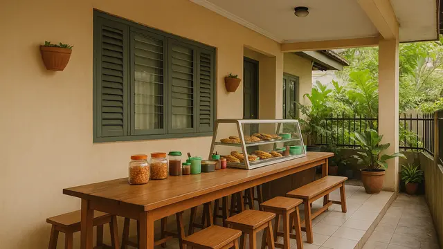 Desain Warung Makan di Teras Rumah