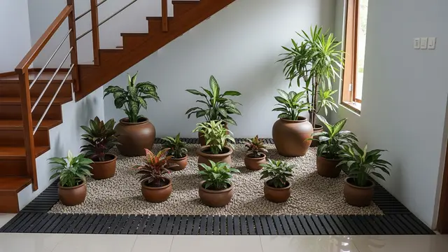 Desain Taman dalam Rumah di Bawah Tangga/ Ilustrasi AI