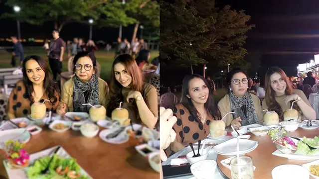Makan malam bersama mertua adalah hal yang menyenangkan, keluarga yang bahagia.