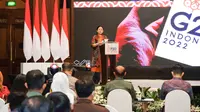 Ketua DPR RI Puan Maharani menjadi keynote speaker dalam Kickoff Meeting G20 Parliamentary Speakers' Summit (P20). (Liputan6.com/Delvira Hutabarat)