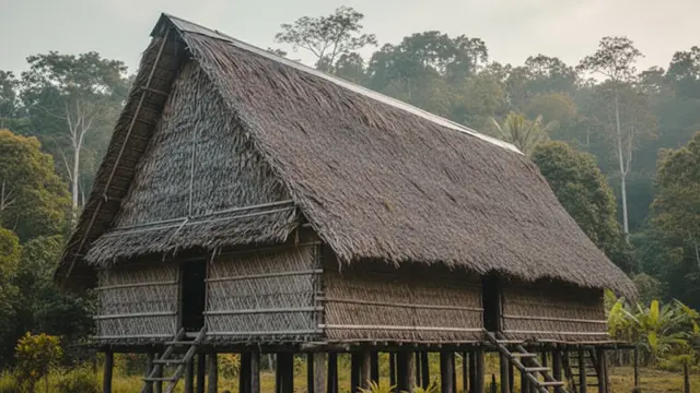 Rumah adat Papua Selatan panggung sederhana (Gemini AI)