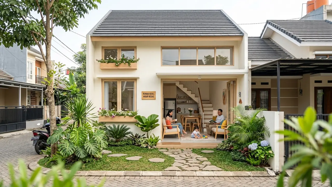 Rumah Kecil di Lahan Lebar 5 Meter (AI Generated)