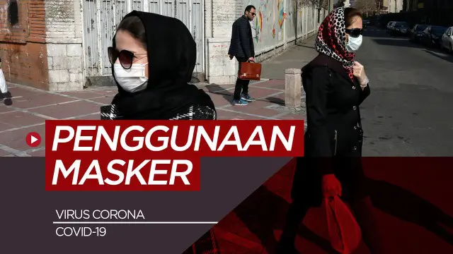 Berita motion grafis penggunaan masker yang benar saat pandemi Virus Corona Covid-19.