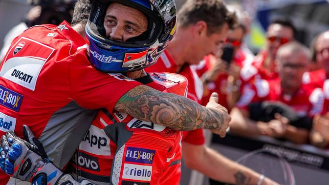 Pembalap Ducati, Andrea Dovizioso merebut pole position kualifikasi MotoGP Republik Ceko 2018 di Sirkuit Brno.