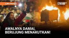 Aksi unjuk rasa besar di Sofia, Bulgaria, berubah ricuh saat puluhan ribu warga turun ke jalan menolak rancangan anggaran negara 2026.