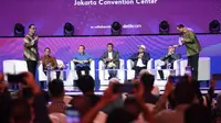 Menteri Perhubungan Budi Karya Sumadi dalam sesi diskusi interaktif bertajuk Hub Talks: “Transformasi Transportasi Indonesia” yang merupakan rangkaian acara Hub Space Kementerian Perhubungan, di JCC Senayan, Jumat (29/9). (Dok. Istimewa)