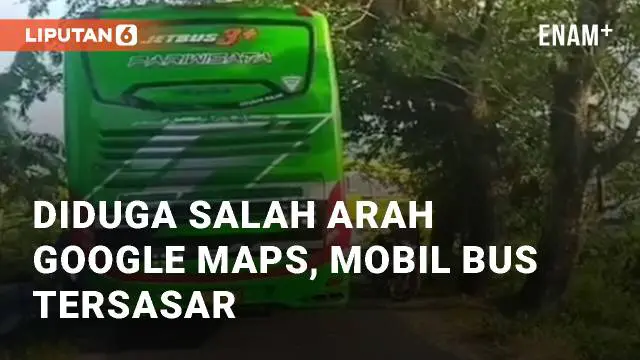 Sebuah bus tersesat di Jalan Payak Tengah, Bantul. Peristiwa ini terjadi pada hari Selasa (21/5/2024)