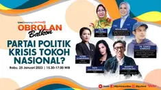 Live Streaming Obrolan Balkon  |  Rabu, 25 Januari 2023  | Pukul; 1530 WIB  | Tema: Partai Politik Krisis Tokoh Nasional? | Host: Sheila Octarina & Radity Priyasmoro (Jurnalis Liputan6.com)

Narasumber;
1. Puteri Komarudin, Ketua DPP Golkar
2. Pr...