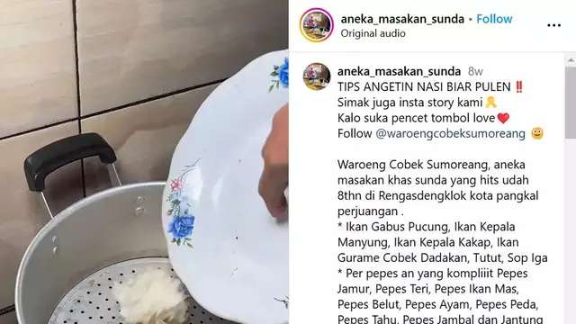 Letakkan Nasi di Atas Saringan Kukusan