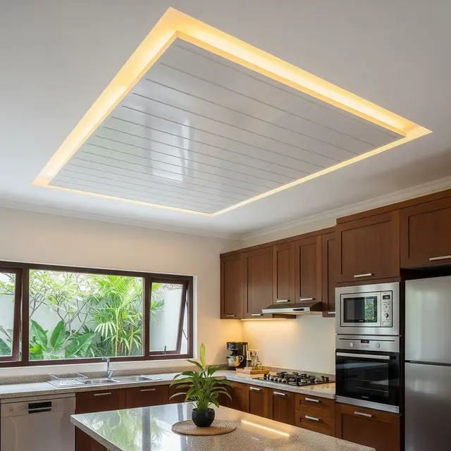 9 Model Dapur Plafon PVC, Bikin Interior Tampak Modern dan Estetik