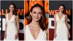 Aktris AS Andi Matichak tiba untuk pemutaran perdana film "Halloween Ends" di TCL Chinese Theatre, Hollywood, California, Amerika Serikat, 11 Oktober 2022. (Jon Kopaloff/Getty Images/AFP)