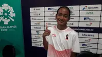 Sanggoe Darma Putra harus puas meraih medali perak nomor Men's street cabang skateboard Asian Games 2018. (Liputan6.com/Luthfie Febrianto)