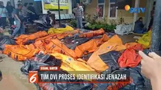 Tim DVI Polda Banten dan Polres Pandeglang lakukan identifikasi jenazah korban tsunami di Puskesmas Carita.