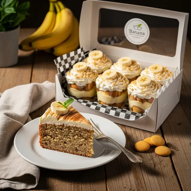 Ilustrasi Banana Cake dan Dessert Box Pisang/Gemini AI