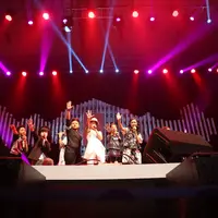 Musisi sekaligus komponis handal, Erwin Gutawa bersama sang putri Gita Gutawa memberikan suguhan penampilan spesial pada hari ketiga Java Jazz. (Andy Masela/Bintang.com)