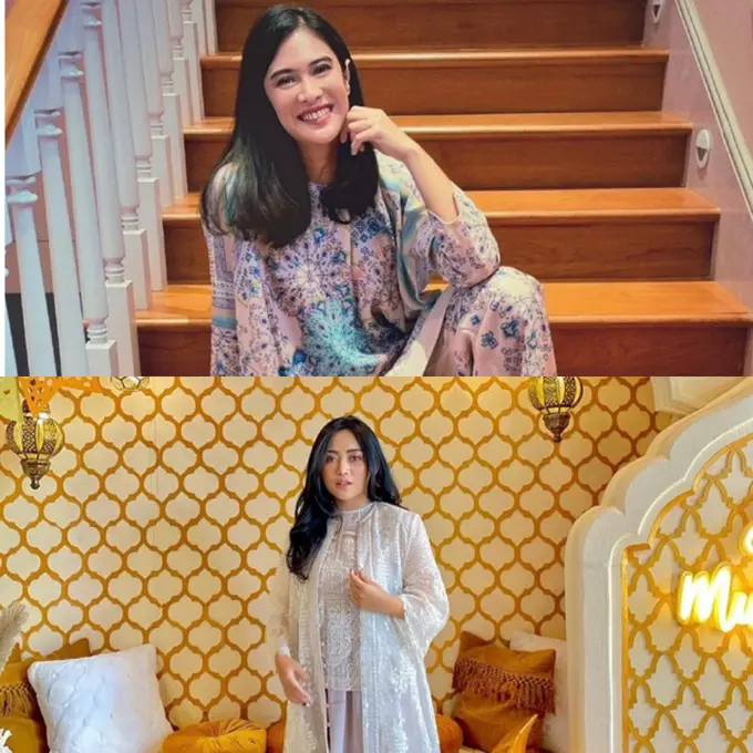 Dian Sastro Hingga Rachel Vennya kenakan baju lebaran, cek harganya/dok. Instagram @therealdisastr dan instagram @Rachelvennya