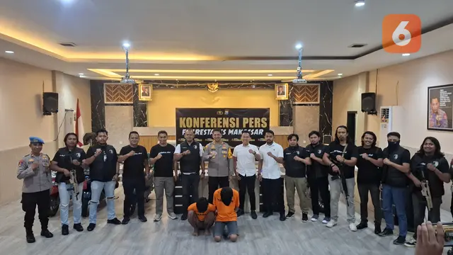 Polisi tangkap anggota geng motor yang terlibat bentrok di Makassar (Liputan6.com/Fauzan)