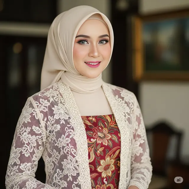 Gamis Brokat + Outer Lace Senada