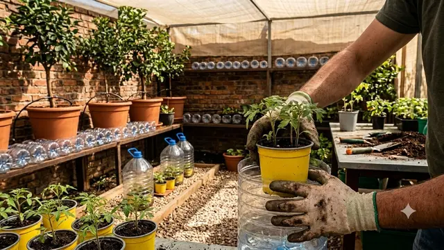 Cara Membuat Greenhouse Mini dari Botol Plastik/AI Generated