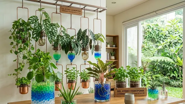 Konsep Kombinasi Tanaman Hias dan Sayur Hidroponik di Rumah