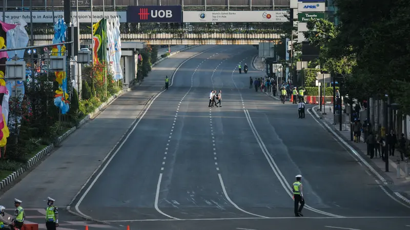 Kondisi Jalan Utama di Jakarta Saat Buka Tutup Arus Lalu Lintas