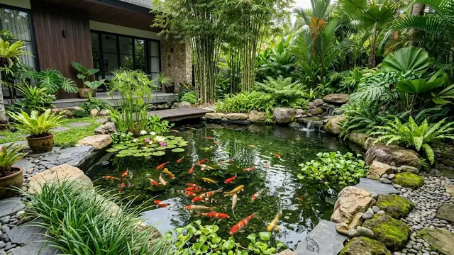 Cara Memadukan Tanaman Hias dan Kolam Koi Tanpa Membuat Air Cepat Kotor