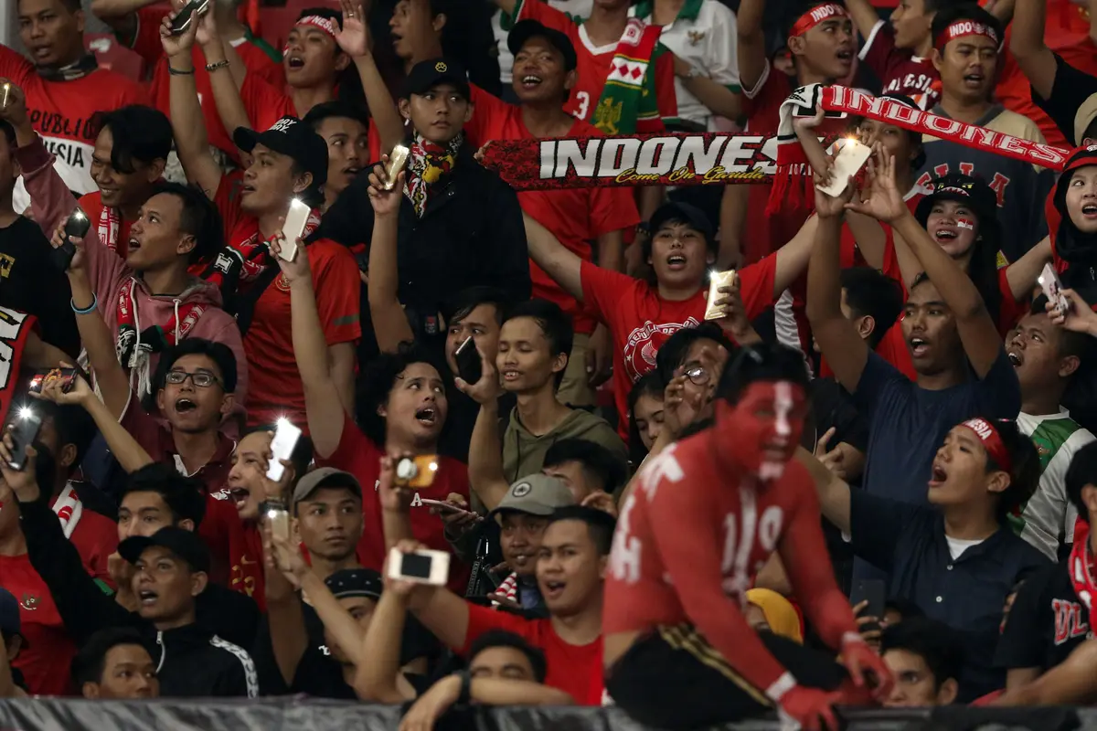 Aksi Suporter Garuda Saat Dukung Timnas Indonesia Melawan Timor Leste