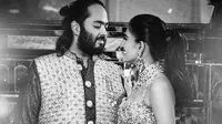 Radhika Merchant dan Anant Ambani. (dok. Instagram @shaleenanathani/https://www.instagram.com/p/C9KEORvCHIB/?utm_source=ig_embed&amp;ig_rid=81ca4c08-e75f-4c69-8018-aa3278c79fa0&amp;img_index=2/Dinny Mutiah)