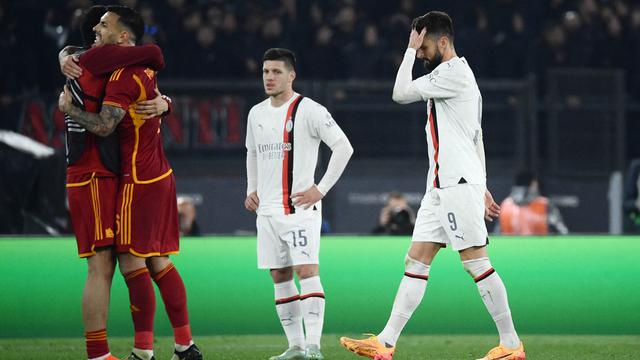 Foto: Tensi Panas di Laga AS Roma Kontra AC Milan, Giallorossi Melaju ke Semi Final Liga Europa