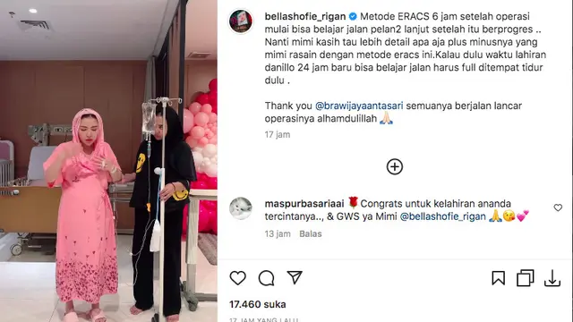 Bella Shofie Sedikit Ceritakan Proses Melahirkan dengan Metode Eracs, 6 Jam Sudah Bisa Jalan