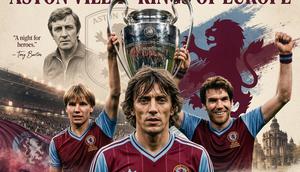 Peter Withe (kanan) jadi pahalawan kemenangan Aston Villa saat meraih gelar juara Liga Champions pada 1982. (PA Archive/PA Images -- AI-generated image/Gemini)