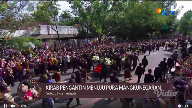 Sepuluh Kereta Kencana Iringi Kaesang Pangarep-Erina Gudono Hingga Jokowi-Iriana dari Loji Gandrung ke Pura Mangkunegaran. (vidio.com/sctv)