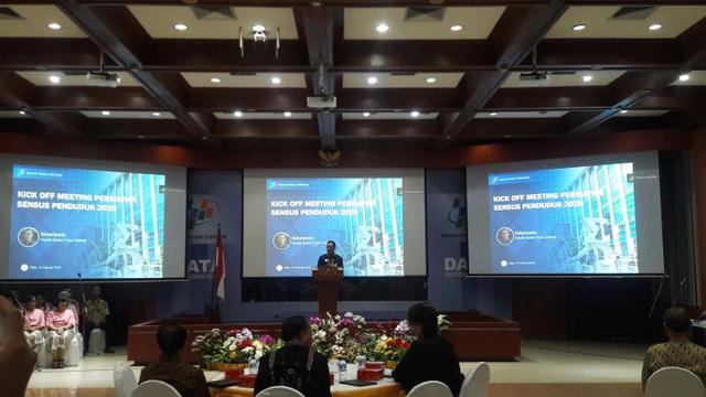 Kick Off Sensus Penduduk (SP) Tahun 2020 di kantor BPS, Jakarta, Rabu (14/2/2018). (Baw/Liputan6.com)