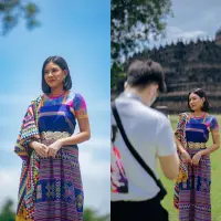 Shenina Cinnamon hadiri FFI 2022 di Candi Borobudur pada 22 Oktober 2022 kemarin.