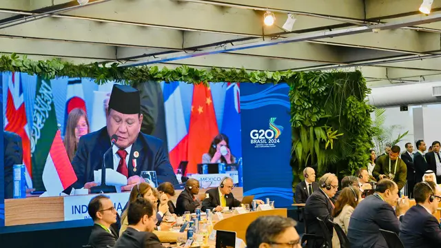 Presiden RI, Prabowo Subianto saat menghadiri forum Konferensi Tingkat Tinggi (KTT) G20 di Rio de Janeiro, Brasil, Senin, 18 November 2024.