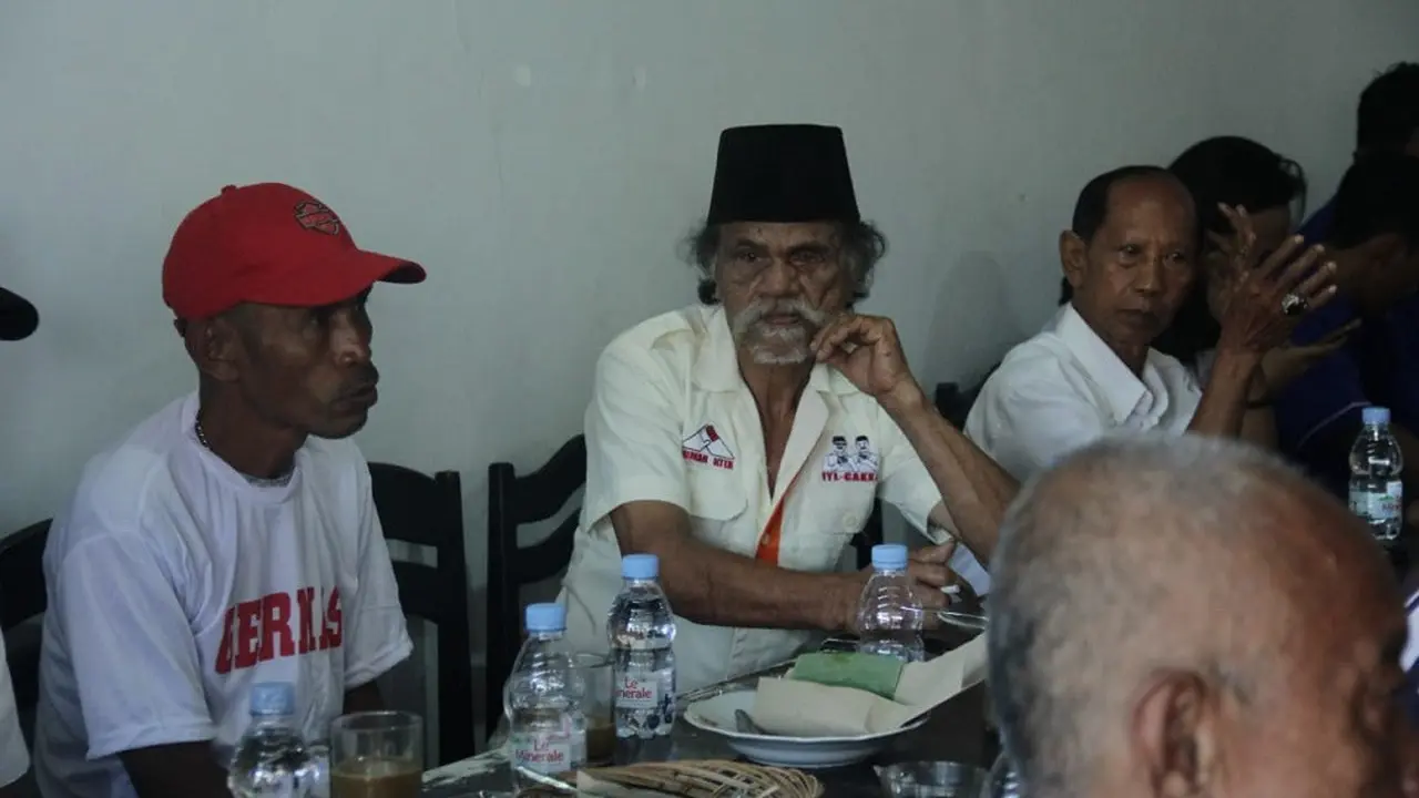 Pendekar Tondong, Kabupaten Pangkep, Sulsel turun gunung demi Cagub Sulsel, Ichsan Yasin Limpo (Liputan6.com/ Eka Hakim)