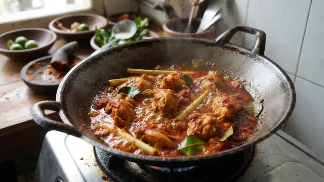 Resep Ayam Masak Cincane Khas Samarinda dengan Bumbu Merah