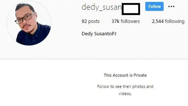Laman akun Instagram Dedy Susanto. (Foto: Dok. Instagram)
