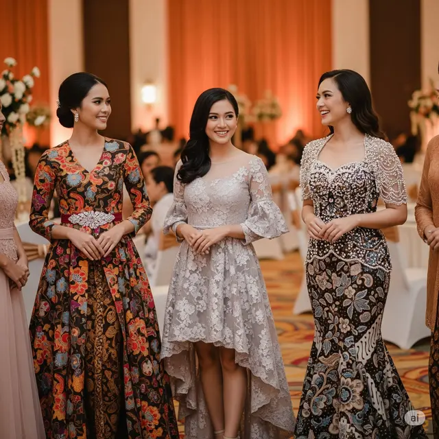 Model Gaun Batik Pesta Mewah. Foto: Gemini