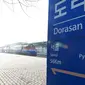 Kereta Korea Selatan bersiap untuk melakukan perjalanan menuju Korea Utara di Stasiun Dorasan di Paju, Korea Selatan, Jumat (30/11). Pejabat dan insinyur dua negara akan tinggal dan bekerja di dalam enam gerbong kereta. (Jeon Heon-kyun/Pool Photo via AP)