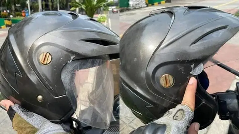 Atas visor helm (Instagram/@unconditionaldesign)