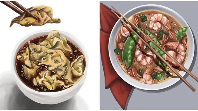 6 Potret Ilustrasi Makanan Ini Detailnya Bak Sungguhan, Bikin Ngiler