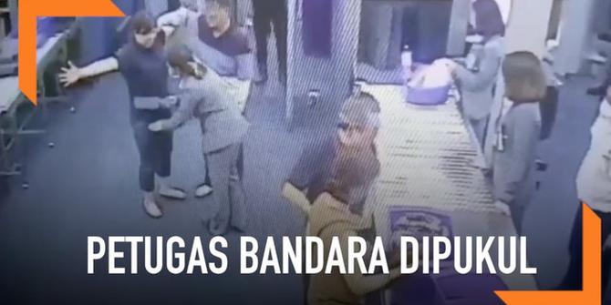 VIDEO: Detik-Detik Penumpang Pukul Petugas Keamanan Bandara