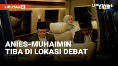 Pasangan Anies Baswedan dan Muhaimin Iskandar Tiba di lokasi debat Cawapres di JCC Jakarta. Di lokasi pun tampak Capres Ganjar Pranowo menggunakan pakaian khas daerah Rote NTT.